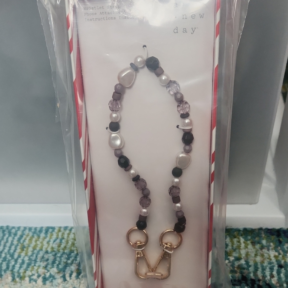 Pearl Beaded Phone Bracelet Wristlet